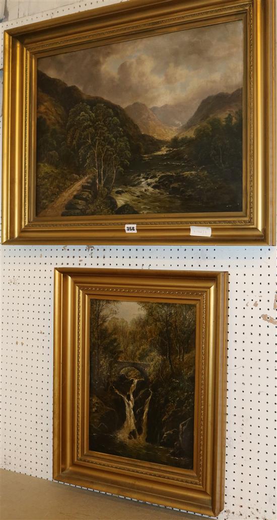 Two oils of waterfalls